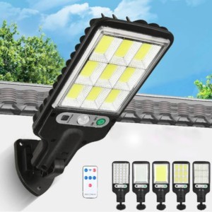 LED Solar Street Light Waterproof RIR Motion Sensor With 3 Lighting Modes For Garden Patio Path Yard Garage Wall Lamp